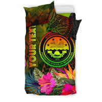 Federated States of Micronesia Polynesian Personalised Bedding Set - Hibiscus and Banana Leaves - Polynesian Pride