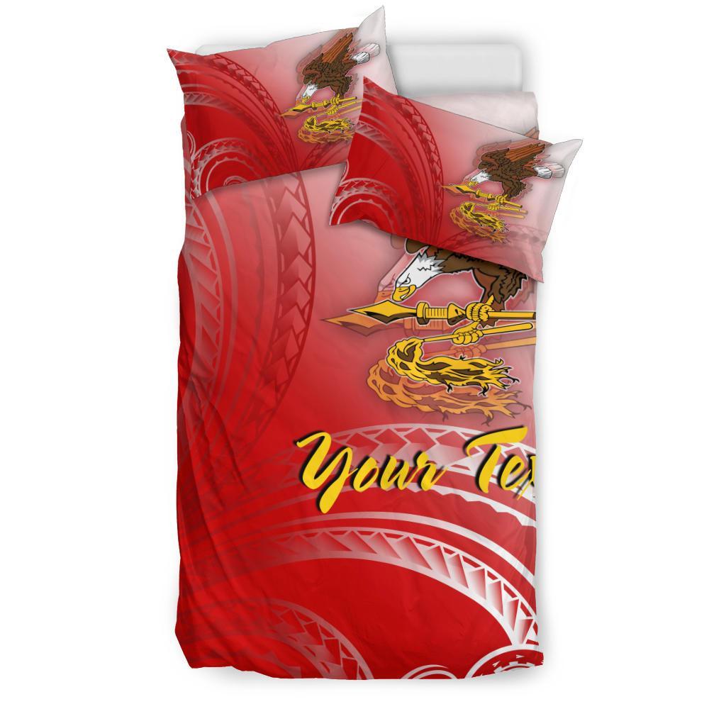 American Samoa Polynesian Custom Personalised Personalized Bedding Set - Bald Eagle (Red) - Polynesian Pride