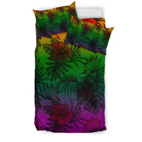 Polynesian Bedding Set - Green Hibiscus Patterns - Polynesian Pride