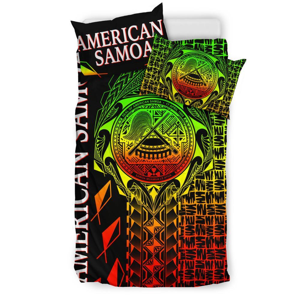 American Samoa Bedding Set - AS Seal Rocket Style (Reggae) - Polynesian Pride