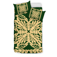 Hawaii Bedding Set - Hawaii Turtle Royal Green Bedding Set - Dey Style - Polynesian Pride