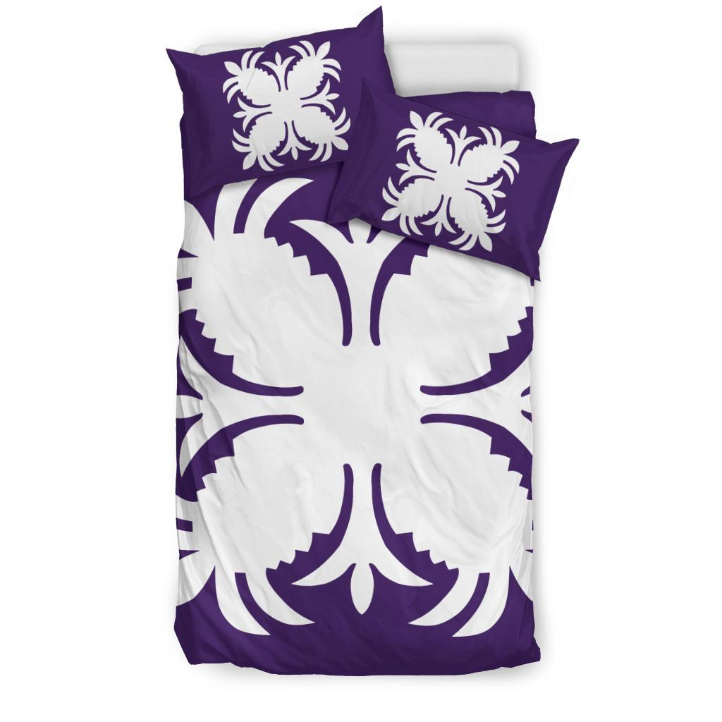 Hawaiian Bedding Set Royal Pattern - Purple - A2 Style - Polynesian Pride