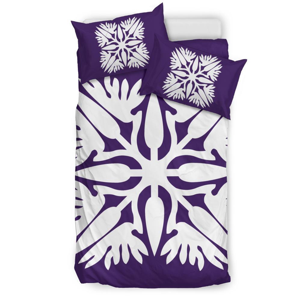 Hawaiian Bedding Set Royal Pattern - Purple - A3 Style - Polynesian Pride