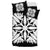 Hawaiian Bedding Set Royal Pattern - Black And White - A3 Style - Polynesian Pride