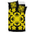 Hawaiian Bedding Set Royal Pattern - Black And Yellow - C2 Style - Polynesian Pride