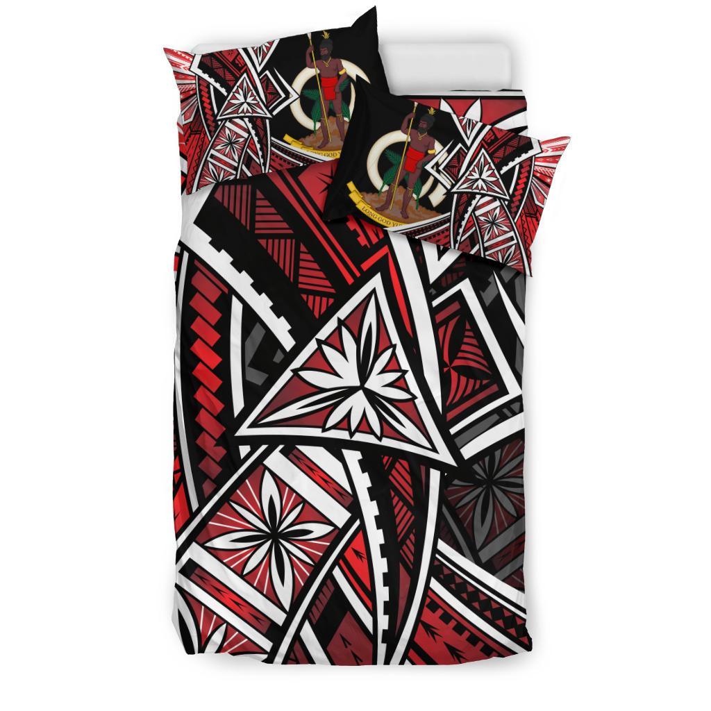 Vanuatu Bedding Set - Tribal Flower Special Pattern Red Color - Polynesian Pride