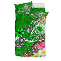 Samoa Bedding Set - Turtle Plumeria (Green) - Polynesian Pride