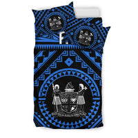 Fiji Bedding Set - Fiji Seal With Polynesian Tattoo Style (Blue) - Polynesian Pride