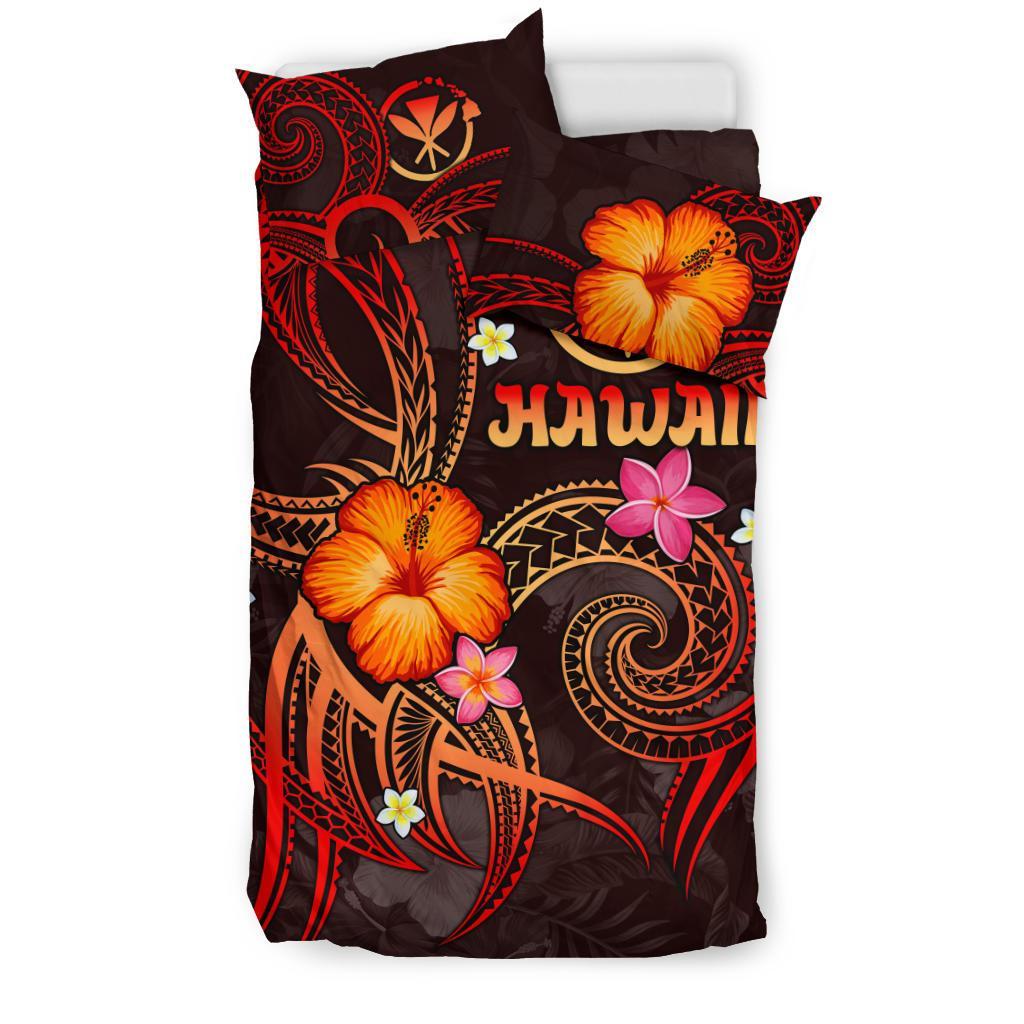 Polynesian Hawaii Bedding Set - Legend of Kanaka Maoli (Red) - Polynesian Pride