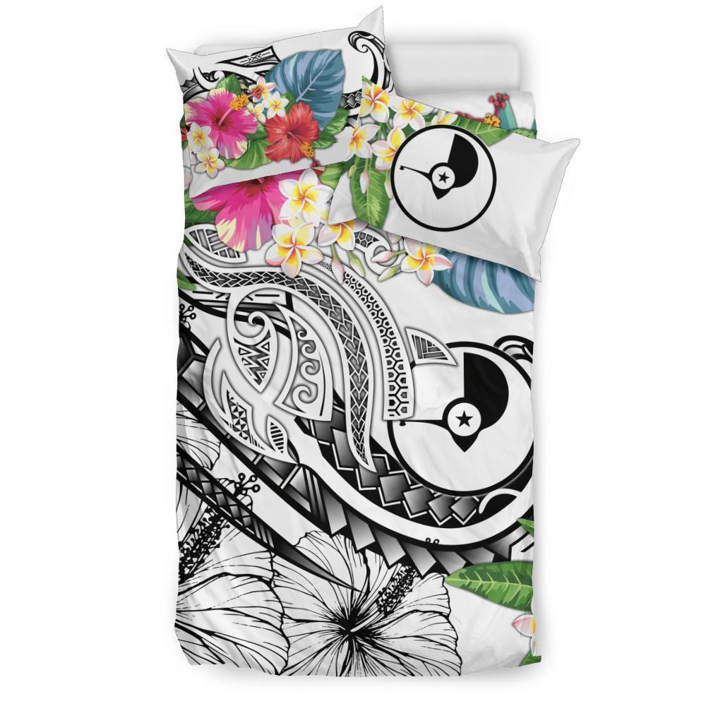 YAP Polynesian Bedding Set - Summer Plumeria (White) - Polynesian Pride