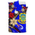 Tuvalu Polynesian Bedding Set - Tribal Flower With Special Turtles Blue Color - Polynesian Pride