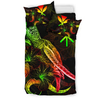 Hawaii Polynesian Bedding Set - Turtle With Blooming Hibiscus Reggae - Polynesian Pride