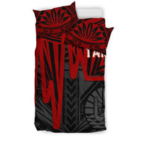 Tahiti Bedding Set - Tahiti Seal In Heartbeat Patterns Style (Red) - Polynesian Pride