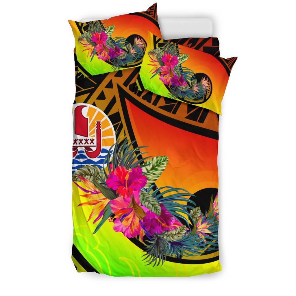 Tahiti Bedding Set - Polynesian Hook And Hibiscus (Raggae) - Polynesian Pride