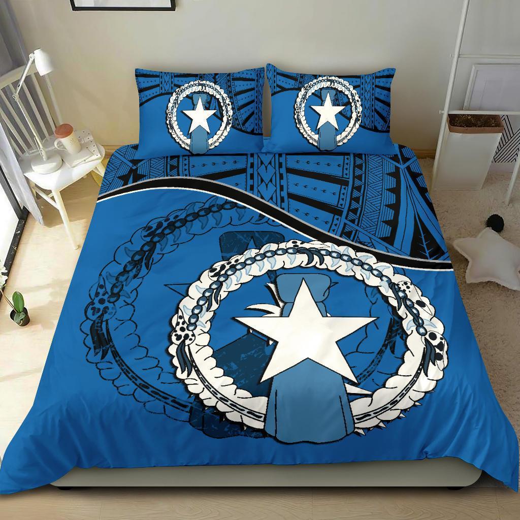 Northern Mariana Islands Duvet Cover Set - Northern Mariana Islands Flag Blue - Polynesian Pride