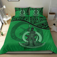 Vanuatu Duvet Cover Set - Vanuatu Coat Of Arms Green - Polynesian Pride