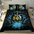 Solomon Island Duvet Cover Set - Solomon Island Coat Of Arms & Blue Hibiscus - Polynesian Pride