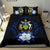 Solomon Island Duvet Cover Set - Solomon Island Coat Of Arms & Dark Blue Hibiscus - Polynesian Pride