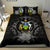 Solomon Island Duvet Cover Set - Solomon Island Coat Of Arms & Gray Hibiscus - Polynesian Pride