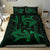 Hawaiian Map Hamerhead Shark Yin Yang Polynesian Bedding Set - Green - Polynesian Pride