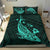 Hawaiian Map Whale Polynesian Bedding Set - Turqouise - Polynesian Pride