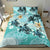 Polynesian Duvet Cover Set - Cook Islands Bedding Set Blue Turtle Hibiscus - Polynesian Pride