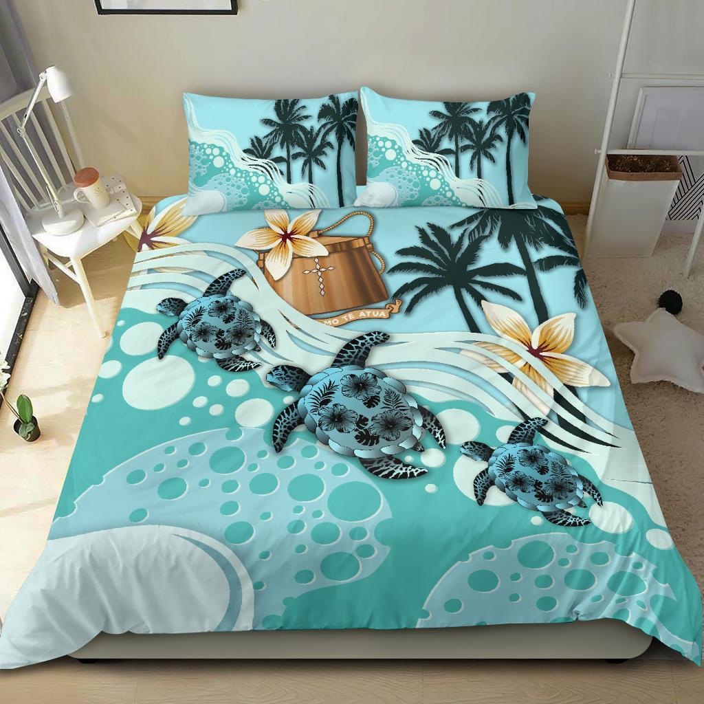 Tokelau Bedding Set - Blue Turtle Hibiscus - Polynesian Pride