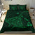 Hawaiian Map Kanaka Manta Ray Polynesian Bedding Set Green - Polynesian Pride