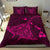 Hawaiian Map Kanaka Manta Ray Polynesian Bedding Set Pink - Polynesian Pride