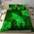 Hawaiian Map Whale Swim Hibiscus Polynesian Bedding Set - Green - Polynesian Pride