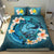 Polynesian Duvet Cover Set - Papua New Guinea Bedding Set Blue Plumeria Animal Tattoo - Polynesian Pride