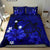 Hawaiian Map Big Turtle Hibiscus Plumeria Tribal Polynesian Bedding Set - Blue - Polynesian Pride