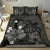 Hawaiian Map Big Turtle Hibiscus Plumeria Tribal Polynesian Bedding Set - Gray - Polynesian Pride