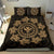 Hawaiian Map Kanaka Turtles Circle Style Gold Polynesian Bedding Set - Polynesian Pride