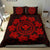 Hawaiian Map Kanaka Turtles Circle Style Red Polynesian Bedding Set - Polynesian Pride