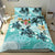 Polynesian Duvet Cover Set - Fiji Bedding Set Blue Turtle Hibiscus - Polynesian Pride