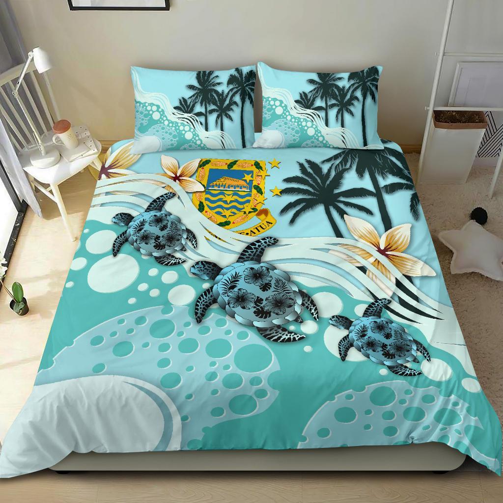 Polynesian Duvet Cover Set - Tuvalu Bedding Set Blue Turtle Hibiscus No - Polynesian Pride