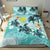 Polynesian Duvet Cover Set - Kanaka Maoli (Hawaiian) Bedding Set Blue Turtle Hibiscus - Polynesian Pride