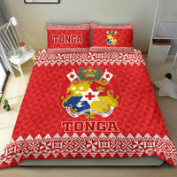 Polynesian Bedding Set - Tonga Coat Of Arms Pattern Duvet Cover Set Red Version Red - Polynesian Pride