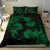 Hawaiian Hammerhead Shark Hibiscus Green Polynesian Bedding Set - Polynesian Pride