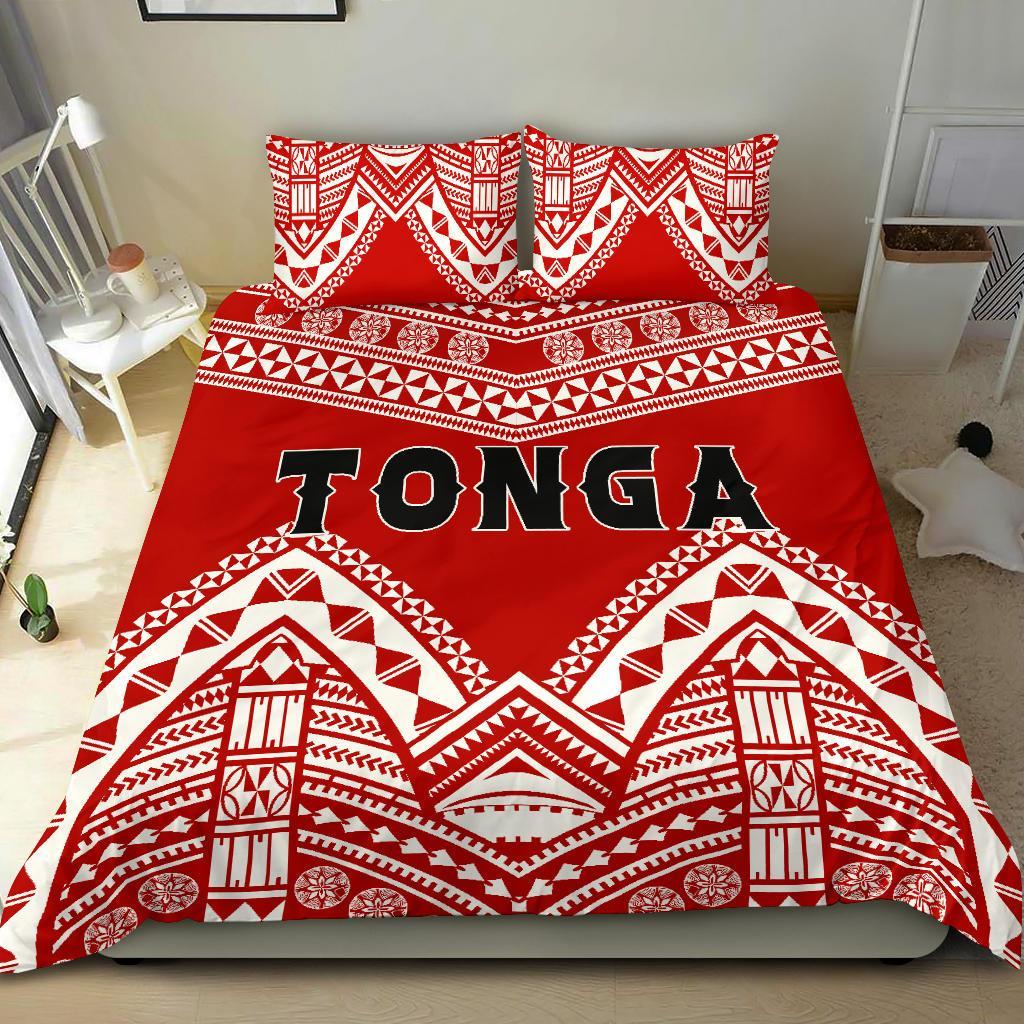 Polynesian Bedding Set - Tonga Tribal Pattern Duvet Cover Set Red - Polynesian Pride