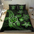 Hawaiian Map Art Turtle Kanaka Hibiscus Plumeria Green Polynesian Bedding Set - Polynesian Pride