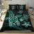 Hawaiian Map Art Turtle Kanaka Hibiscus Plumeria Turquoise Polynesian Bedding Set - Polynesian Pride