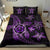 Hawaiian Map Art Turtle Kanaka Hibiscus Plumeria Violet Polynesian Bedding Set - Polynesian Pride