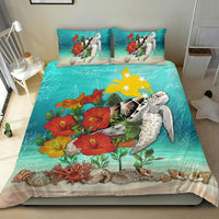 Polynesian Duvet Cover Set - Papua New Guinea Bedding Set Ocean Turtle Hibiscus - Polynesian Pride