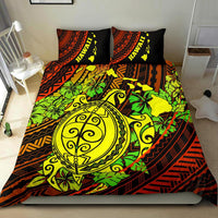 Polynesian Hawaii Duvet Cover Set - Green Polynesian Sea Turtle Red - Polynesian Pride