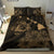 Hawaiian Map Sea Turtle Is Swimming Toward Polynesian Bedding Set Bronze - Polynesian Pride