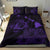 Hawaiian Map Sea Turtle Is Swimming Toward Polynesian Bedding Set Purple - Polynesian Pride