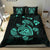 Hawaiian Map Turtle Ohana Hibicus Polynesian Bedding Set - Turquoise - Polynesian Pride