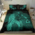 Hawaiian Map Heart Hula Girl Hibiscus Polynesian Bedding Set - Turquoise - Polynesian Pride